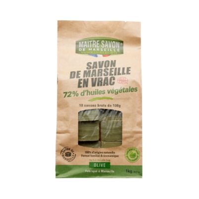 Barres de savon de Marseille à l'olive - en vrac 10x100g