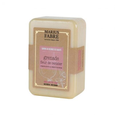 Barre de Savon de Marseille au beurre de karit? 250g - Fleur de cerisier et Grenade