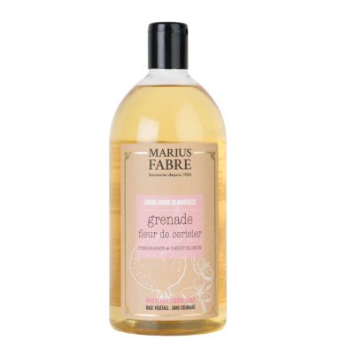 Savon liquide de Marseille Recharge 1L - Fleur de cerisier et Grenade