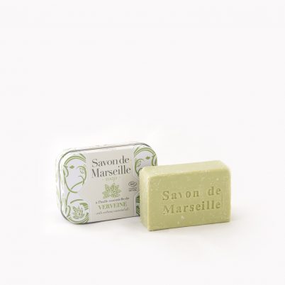 Savon de Marseille parfum? ? l'H.E. de Verveine 100g - Boite m?tal