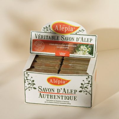 Pr?sentoire de 16 Savonnettes d'Alep moul?e 16% - 125g