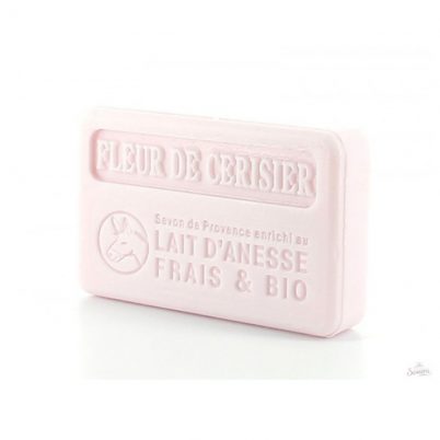 Savonnette Marseillaise au Lait d'?nesse Bio 100g  - Fleur de Cerisier