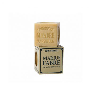 Cube de savon de Marseille pour le linge 200g dans une boite