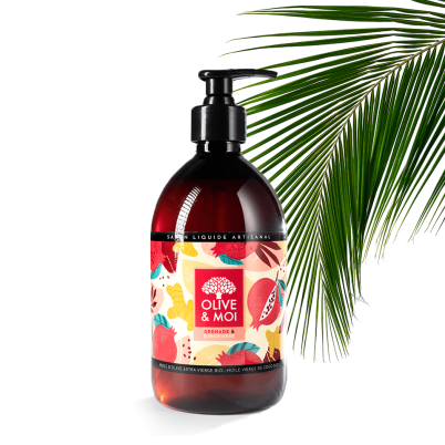 Savon Liquide Olive Extra Vierge & Coco Vierge BIO 500ml - Grenade & Gingembre