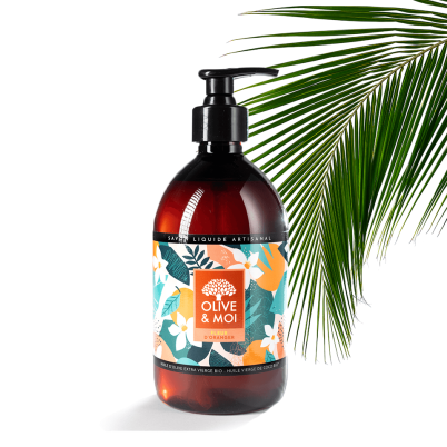 Savon Liquide Olive Extra Vierge & Coco Vierge BIO 500ml - Fleur d?Oranger