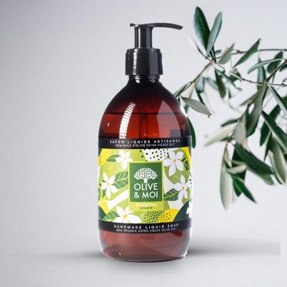 Savon Liquide 100% Huile d?Olive Extra Vierge BIO 500ml - ?vocation Jasmin