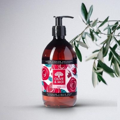Savon Liquide 100% Huile d?Olive Extra Vierge BIO 500ml - ?vocation Rose