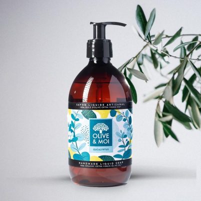 Savon Liquide 100% Huile d'Olive Extra Vierge BIO 500ml - Eucalyptus