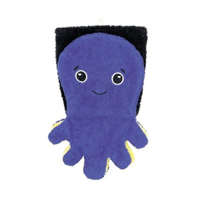 FURNIS Gant de toilette en coton BIO - Pieuvre bleue