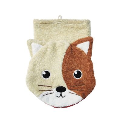 FURNIS Gant de toilette en coton BIO - Chat