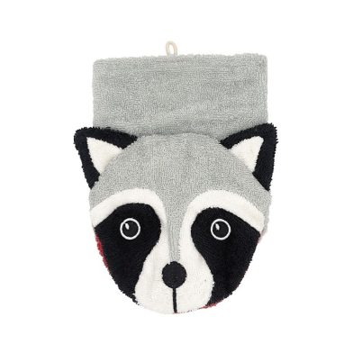 FURNIS Gant de toilette en coton BIO - Raton laveur