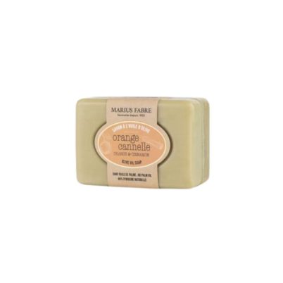 Barre de Savon de Marseille à l'huile d'olive 100g - Écorces d'orange et Cannelle