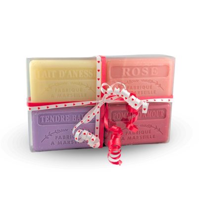 Coffret de 4 savonnettes St-Valentin - Amour